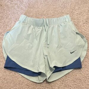 Nike Women's Mint and Navy Athletic Shorts